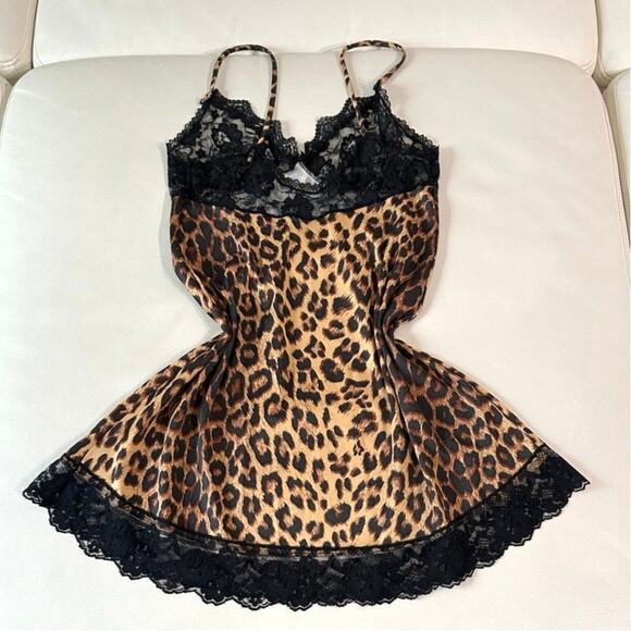 Vintage FASCINATION Leopard Print Lingerie Slip Dress - Picture 3 of 6